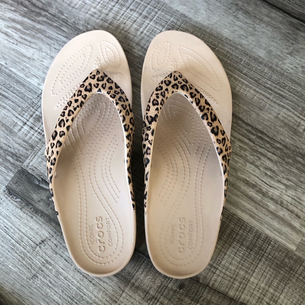 Crocs Women's Leopard Print Sandals